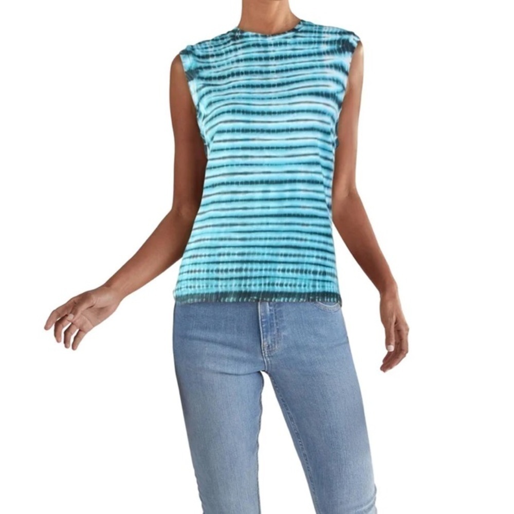 AGOLDE Futura Blue Tie-Dyed Muscle Tee Tank Top Sleeveless size medium